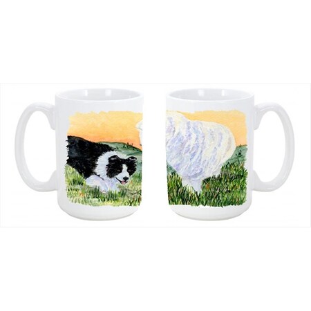 Border Collie Dishwasher Safe Microwavable Ceramic Coffee Mug 15 Oz.